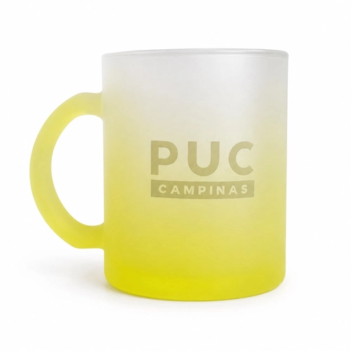 Caneca em Vidro Fosco degradê 350ML
